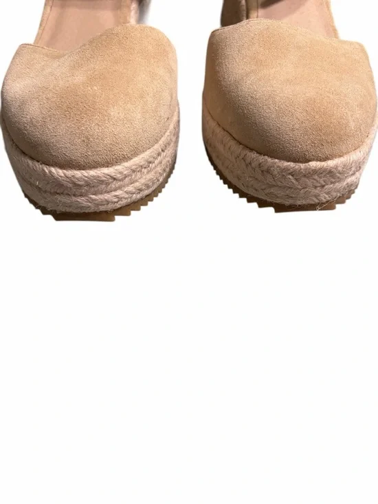 Eileen Fisher Tan Suede Espadrille Slingback Wedge - Picture 3 of 10